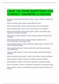 CNUR 106 EXAM QUESTIONS AND CORRECT ANSWERS (A GRADE)