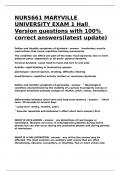 NURS 661 Exam 1 Maryville Mega Deck questions with 100- correct answers(latest update).