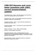 CMN 003 Resume and cover letter questions with 100- correct answers(latest update).