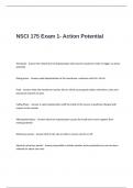 NSCI 175 Exam 1 Questions and Answers- Action Potential