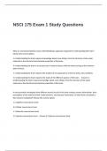 NSCI 175 Exam 1 Study Questions and Answers