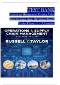 TEST BANK For Operations and Supply Chain Management, 11th Edition by Roberta S. Russell, Bernard W. Taylor, Verified Chapters 1 - 17, Complete Newest Version