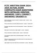 FCTC WRITTEN EXAM 2024-2025 ACTUAL EXAM COMPLETE EXAM QUESTIONS WITH DETAILED SOLUTIONS