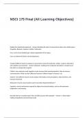 NSCI 175 Final  Exam Questions and Answers (All Learning Objectives)