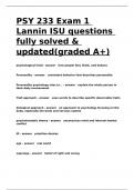 PSY 233 Exam 1 Lannin ISU questions fully solved & updated(graded A+).