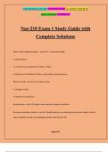 Nur-210 Exam 1 Study Guide with Complete Solutions