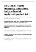 NSG 252 Tissue Integrity questions fully solved & updated(graded A+).