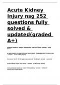 Acute Kidney Injury nsg 252 questions fully solved & updated(graded A+).