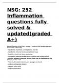 NSG 252 Inflammation questions fully solved & updated(graded A+).d