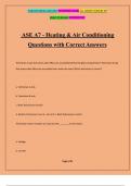 ASE A7 - Heating & Air Conditioning Questions with Correct Answers