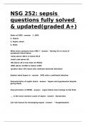 NSG 252 sepsis questions fully solved & updated(graded A+).