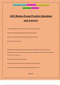 ASE Brakes Exam Practice Questions and Answers