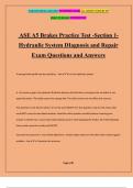 ASE A5 Brakes Practice Test -Section 1- Hydraulic System DIagnosis and Repair Exam Questions and Answers