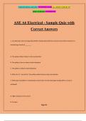 ASE A6 Electrical - Sample Quiz with Correct Answers