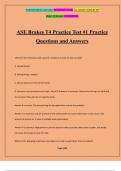 ASE Brakes T4 Practice Test #1 Practice Questions and Answers