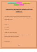 ASE Automatic Transmissions Study Set Questions and Answers