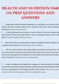 HEALTH AND NUTRITION D440 OA PREP QUESTIONS AND ANSWERS