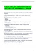 CNUR 202 Unit 1 Exam Questions and Revised Answers All Correct 