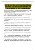 8th Grade Constitution Test Exam Q’s and A’s (for a test on the US Constitution in 8th Grade Core)