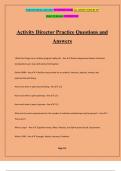 Activity Director Practice Questions and Answers