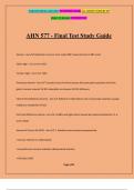 AHN 577 - Final Test Study Guide