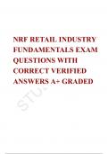 NRF RETAIL INDUSTRY FUNDAMENTALS EXAM QUESTIONS WITH CORRECT VERIFIED ANSWERS A+ GRADED