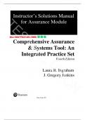 Solution Manual for Assurance Practice Set for Comprehensive Assurance & Systems Tool 4th Edition by Laura Ingraham, Greg Jenkins, All Chapters.