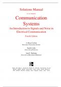 Solutions Manual for Communication Systems: An Introduction to Signals and Noise in Electrical Communication, 4th Edition