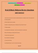 H & R Block Midterm Review Questions and Answers