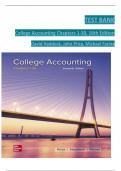 TEST BANK For College Accounting Chapters 1-30, 16th Edition by David Haddock, John Price, Verified Newest Version