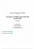 Solution Manual and Test Bank - for Assessment of Children and Youth with Special Needs 5th Edition by Libby G. Cohen, All Chapters.