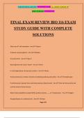 FINAL EXAM REVIEW BIO 116 EXAM STUDY GUIDE WITH COMPLETE SOLUTIONS