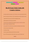 Bio 252 Exam 4 Study Guide with Complete Solutions