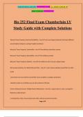 Bio 252 Final Exam Chamberlain LV Study Guide with Complete Solutions