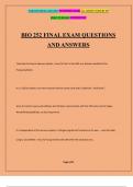 BIO 252 FINAL EXAM QUESTIONS AND ANSWERS