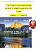 Test Bank for Auditing Assurance Services by william Messier 11th edition |Complete