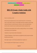 BIO 353 Exam 1 Study Guide with Complete Solutions