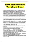 NURS 441 Community Test 2 Study Guide 