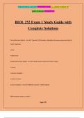 BIOL 252 Exam 1 Study Guide with Complete Solutions