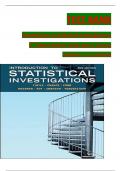 Introduction to Statistical Investigations, 2nd Edition TEST BANK by Nathan Tintle; Beth L. Chance, Verified Chapters 1 - 11, Complete Newest Version