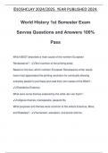 World History 1st Semester Exam Savvas Questions and Answers 100% Pass