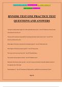 BNNS501 TEST ONE PRACTICE TEST QUESTIONS AND ANSWERS