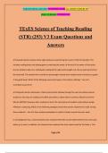 TExES Science of Teaching Reading (STR) (293) V3 Exam Questions and Answers