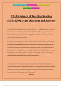 TExES Science of Teaching Reading (STR) (293) Exam Questions and Answers