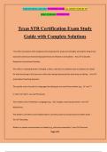 Texas STR Certification Exam Study Guide with Complete Solutions