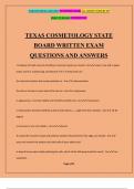 TEXAS COSMETOLOGY STATE BOARD WRITTEN EXAM QUESTIONS AND ANSWERS