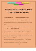 Texas State Board Cosmetology Written Exam Questions and Answers