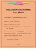 TDLR Esthetics Written Exam Study Guide Solutions