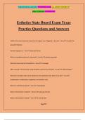 Esthetics State Board Exam Texas Practice Questions and Answers