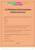 CS 430 Database System Exam Practice Questions and Answers